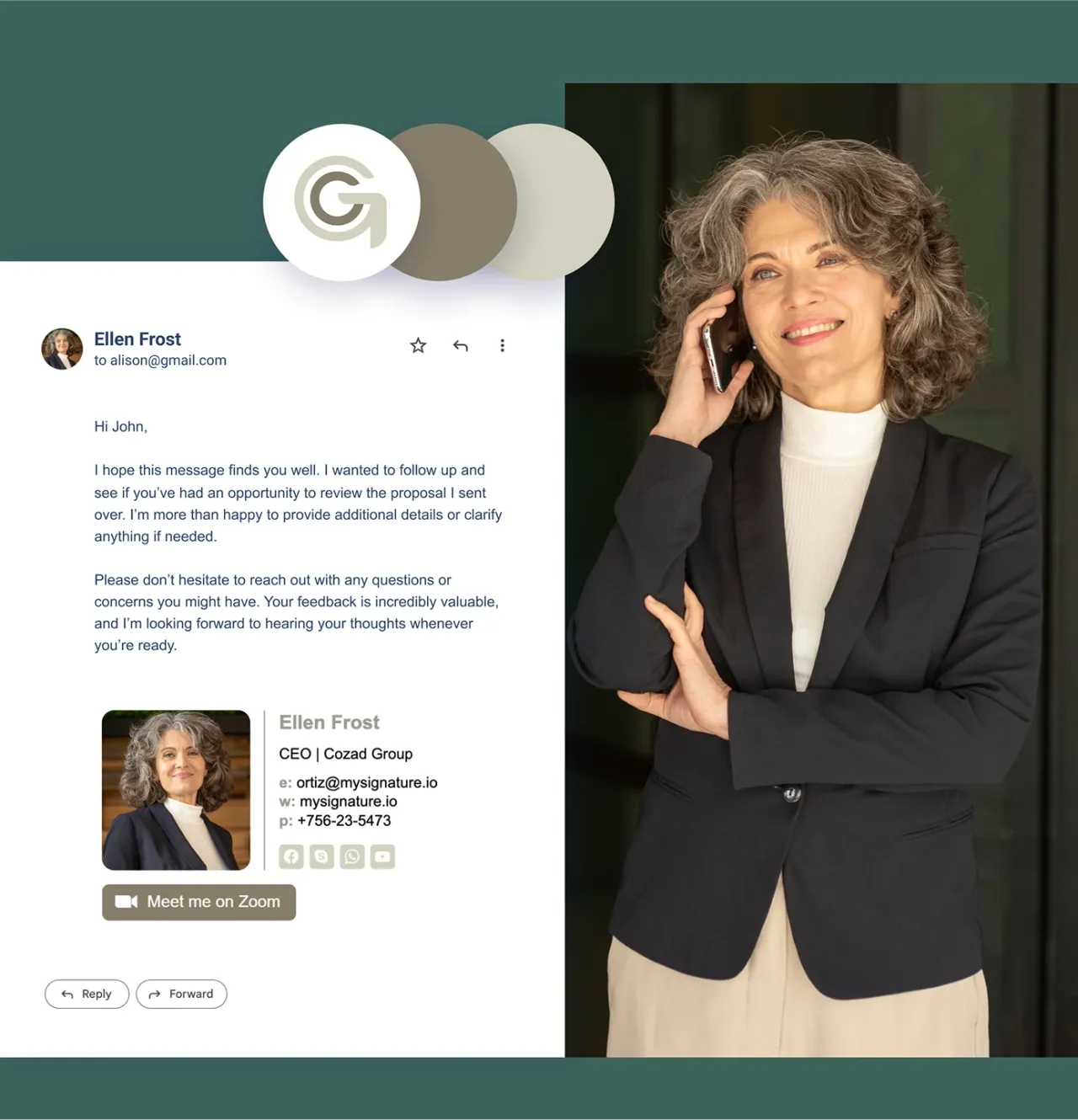 Maneira adequada de criar uma assinatura de e-mail para CEO