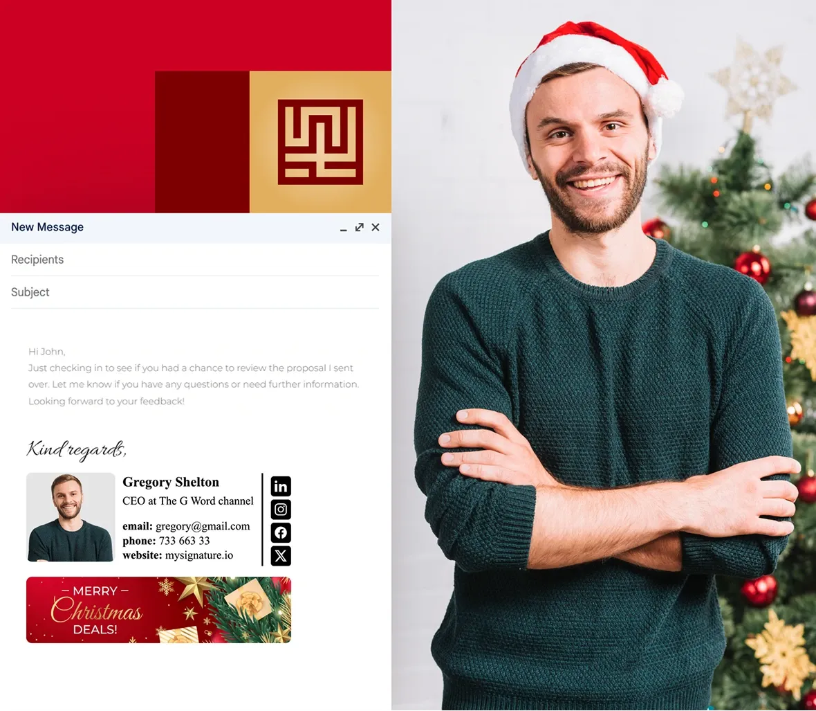 Christmas email signature banners