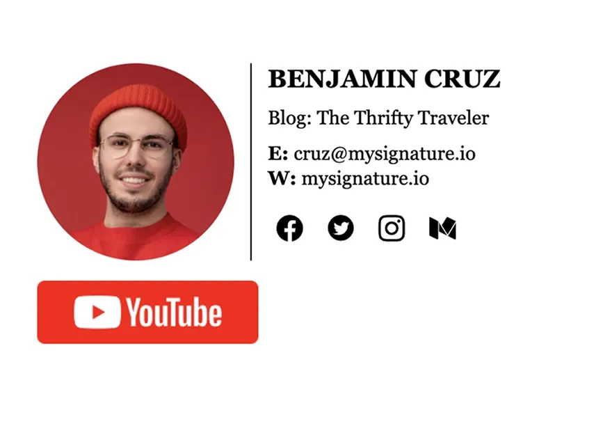 Um exemplo de uma assinatura de e-mail pessoal com uma foto