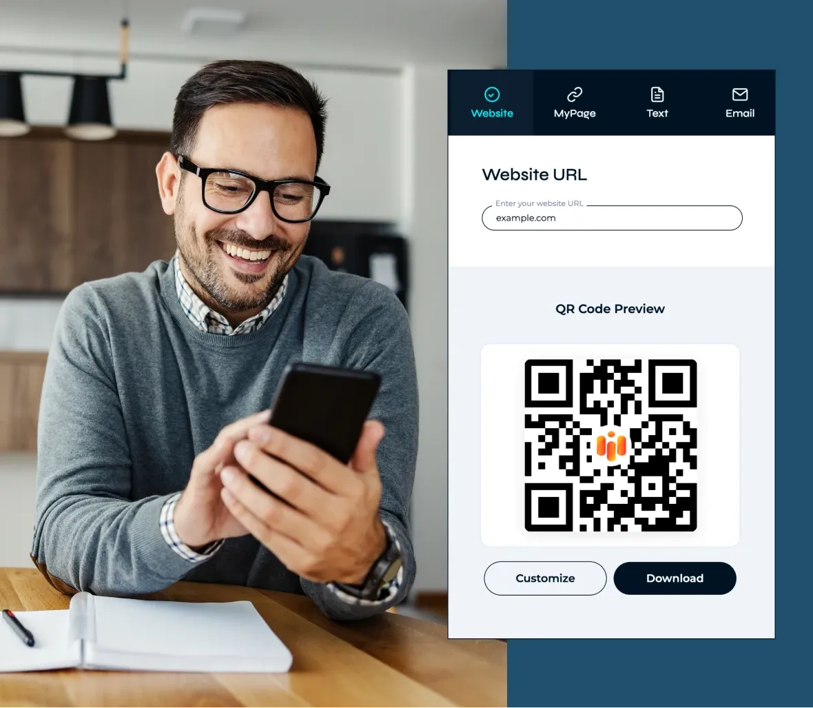 Gerador de código QR com IA gratuito da MySignature