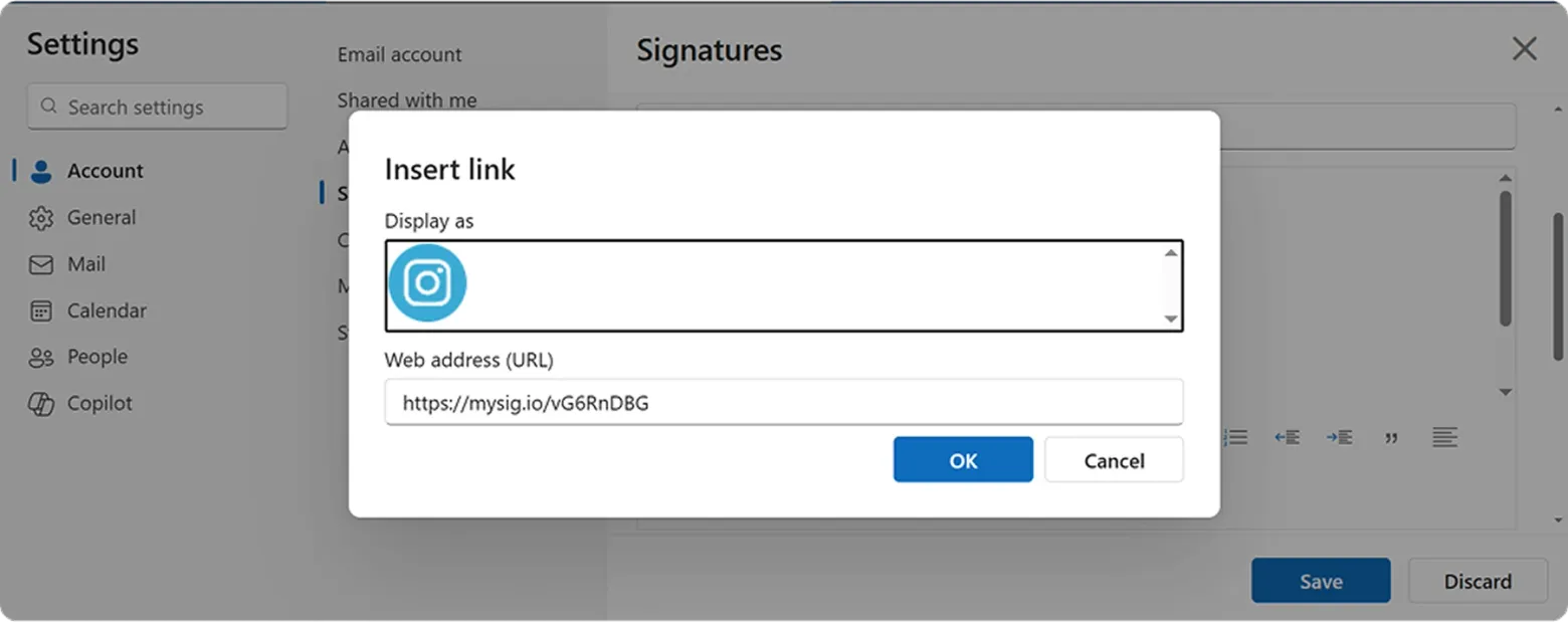 How to Add Instagram Icon to Outlook Signature