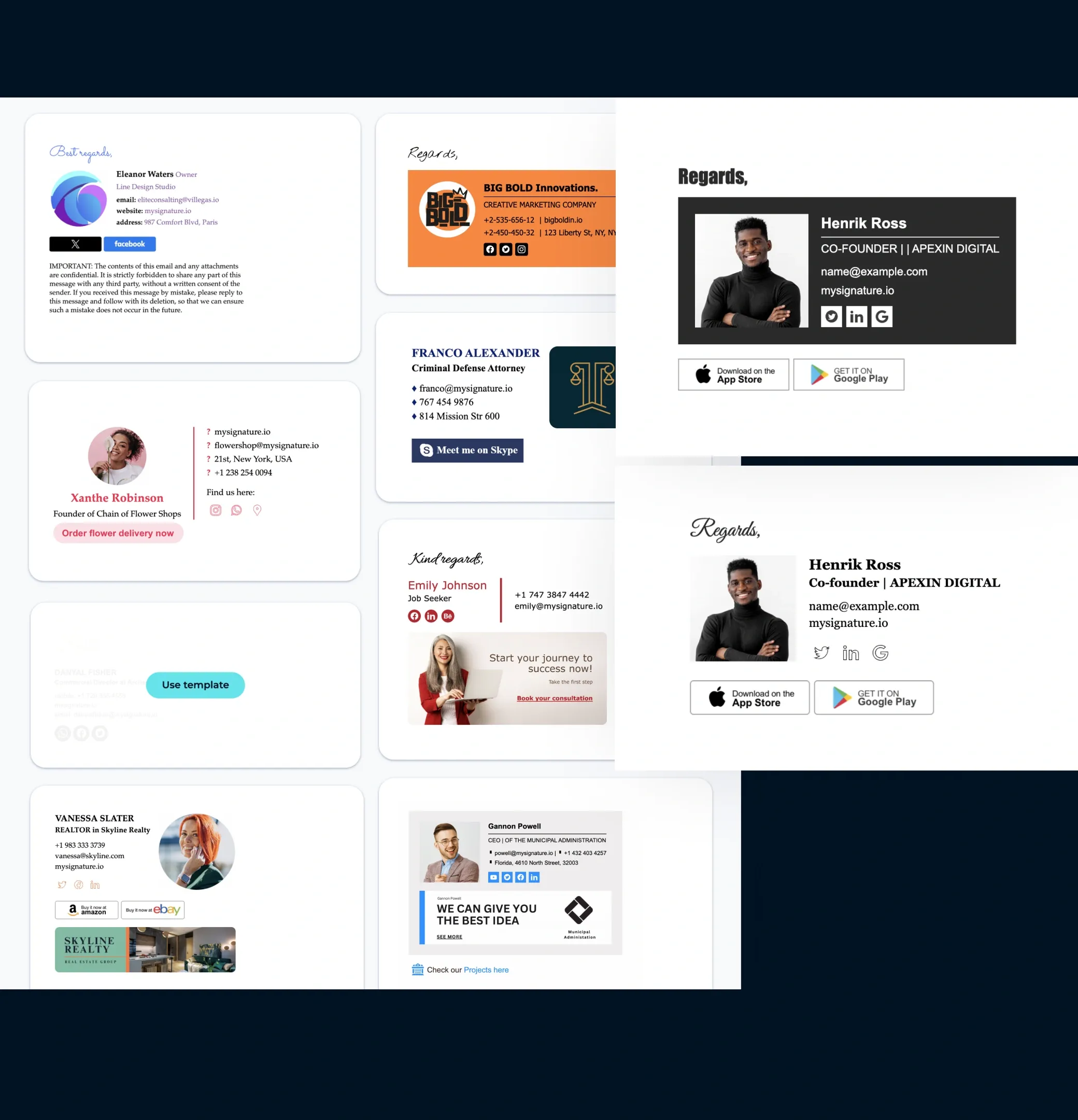 Convenient professional email signature templates