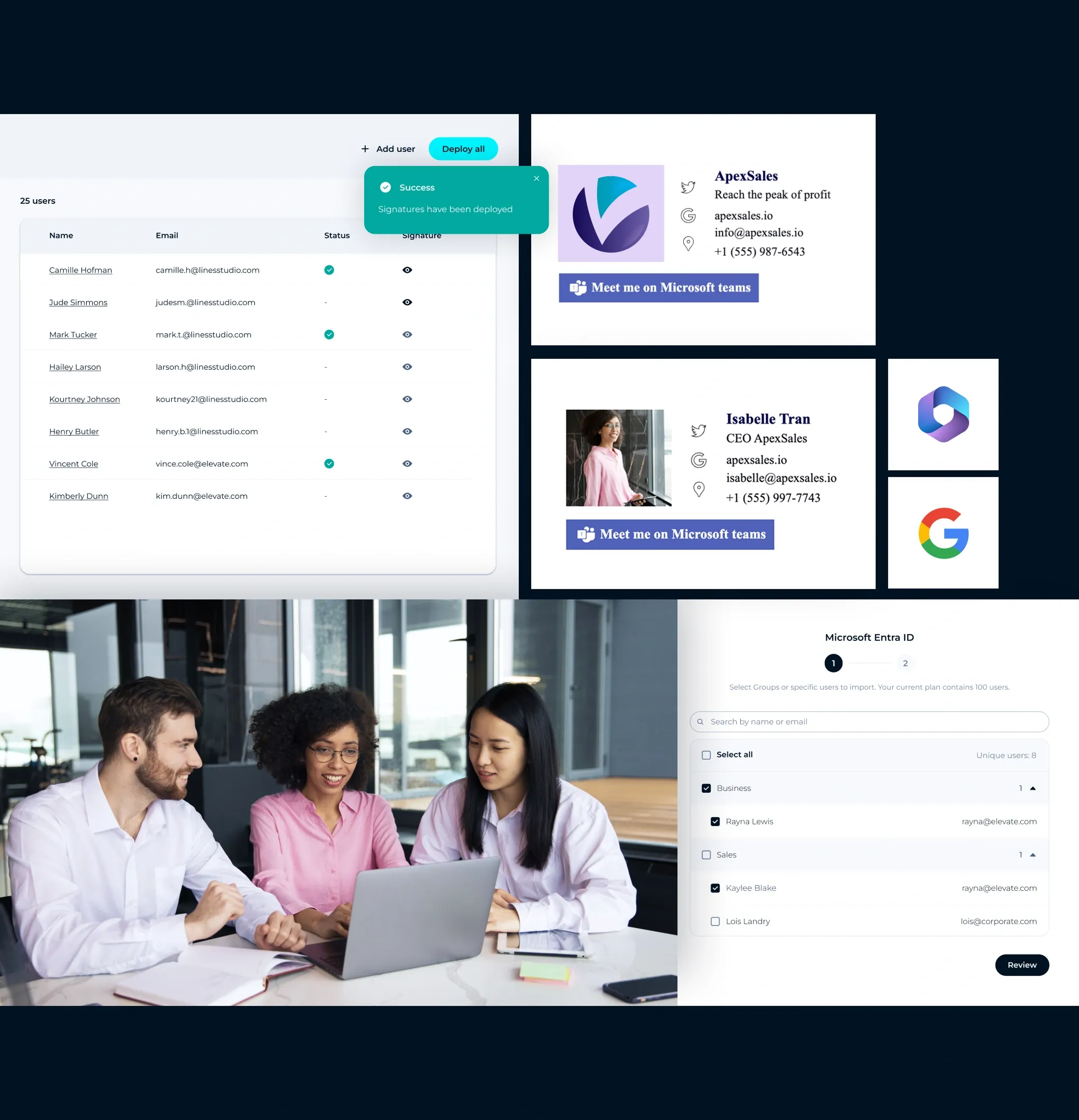 Effortless deployment of branded email signatures