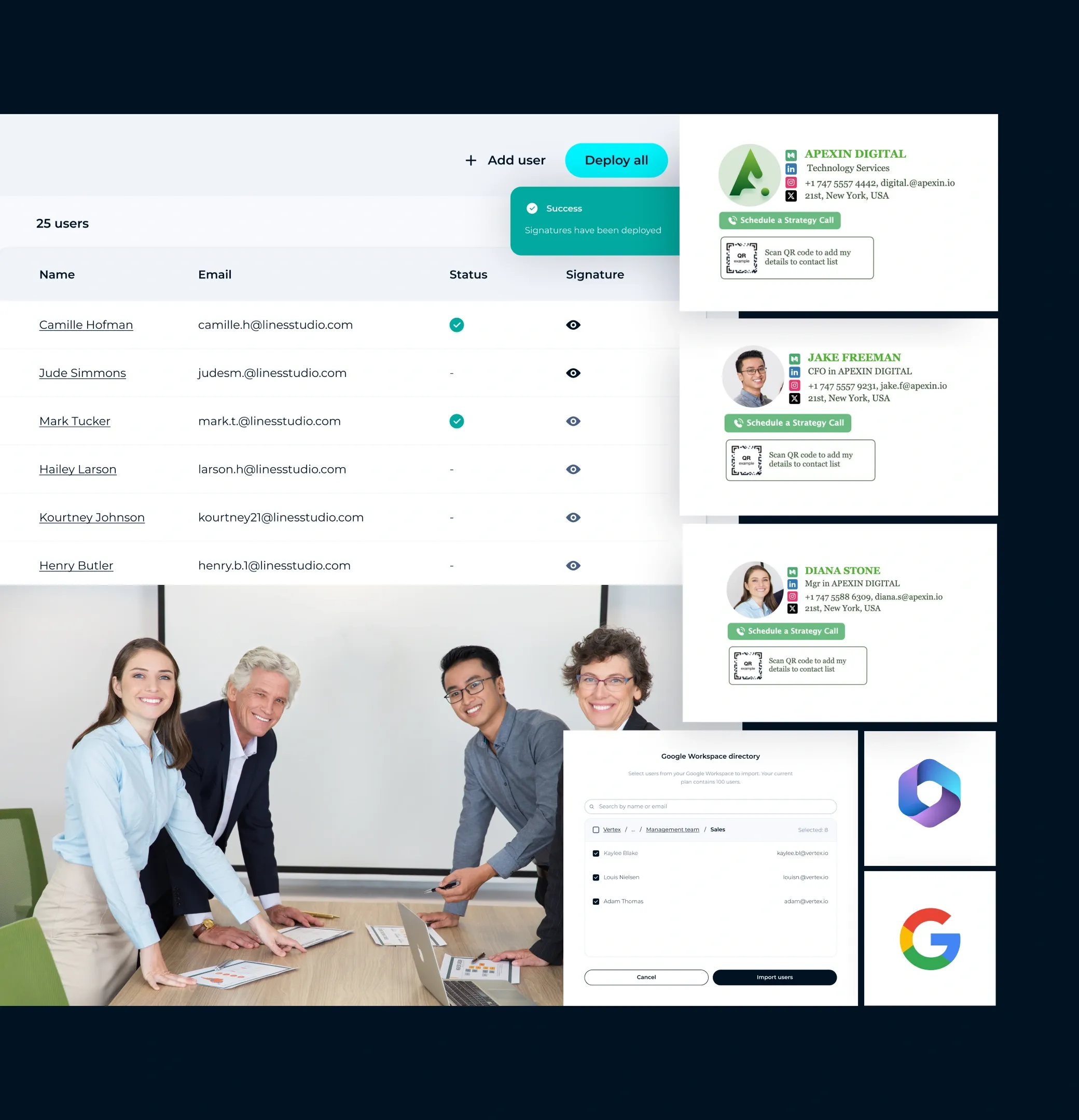 Effortless deployment of branded email signatures