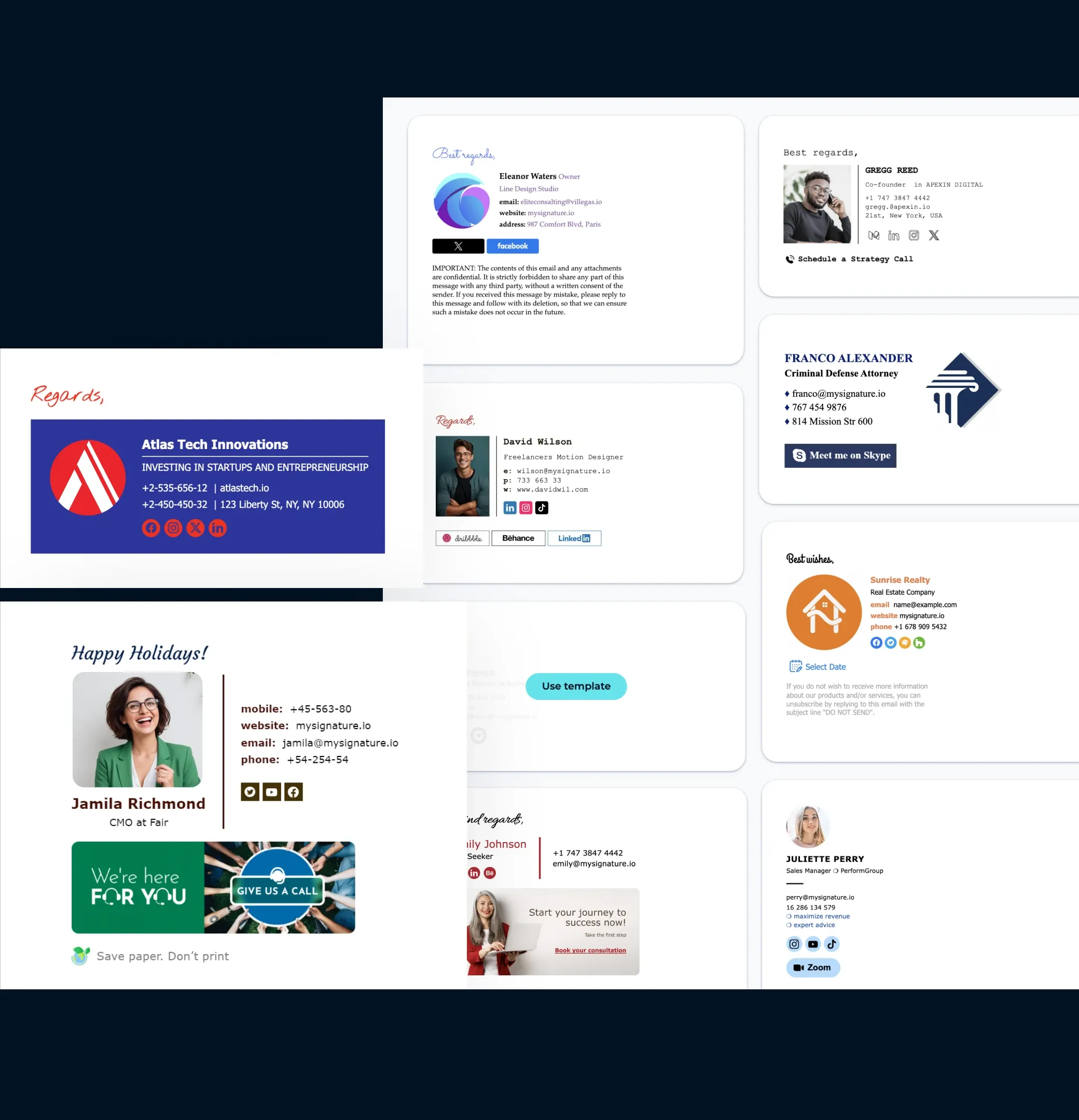 Usar modelos profissionais de assinatura