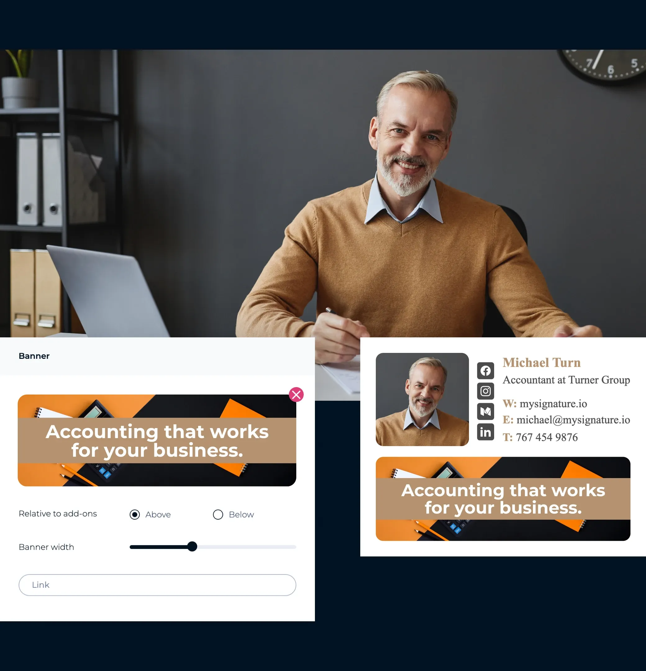 Showcase your expertise with a banner