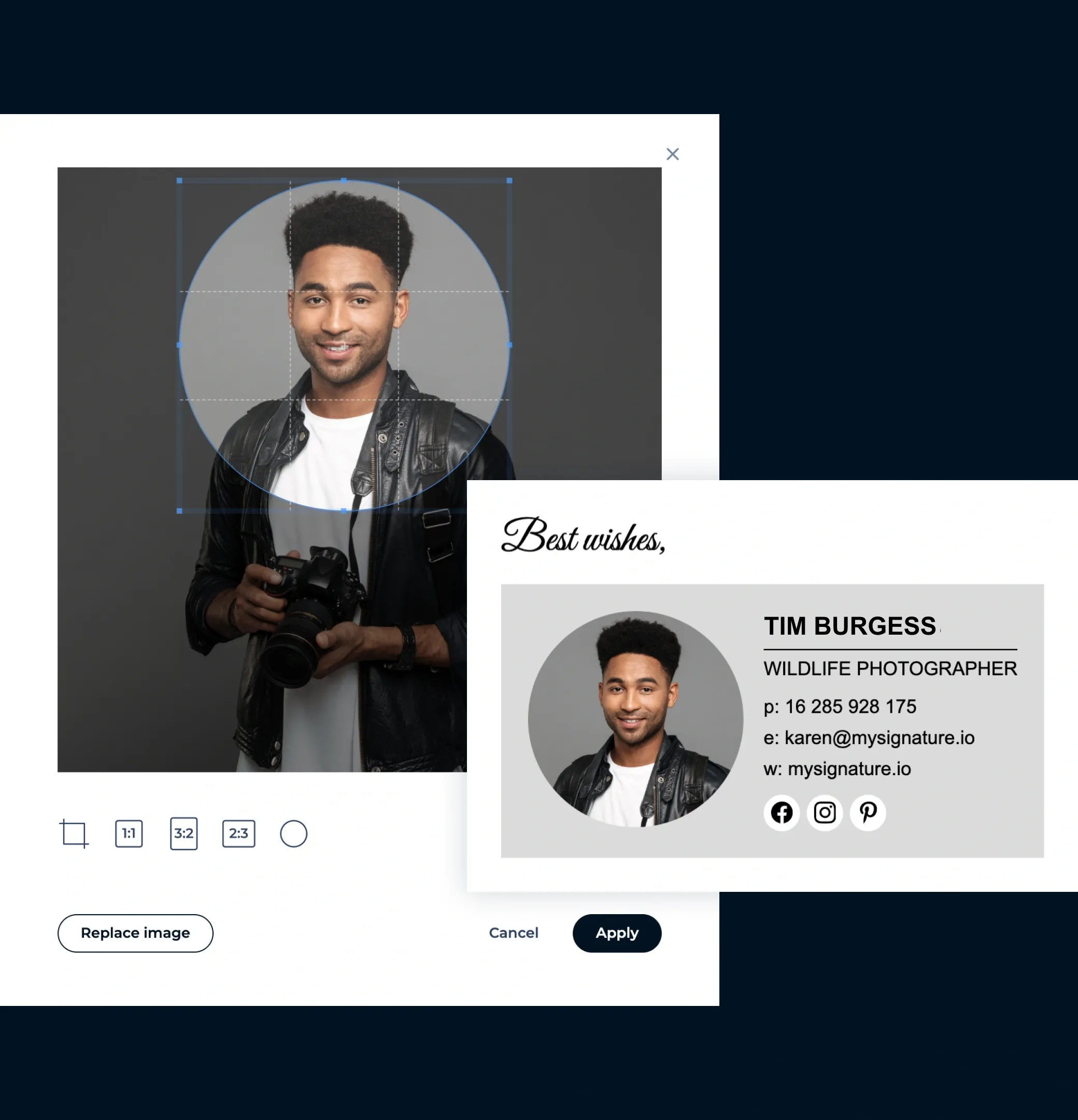 Use uma foto de perfil ou logotipo de qualidade