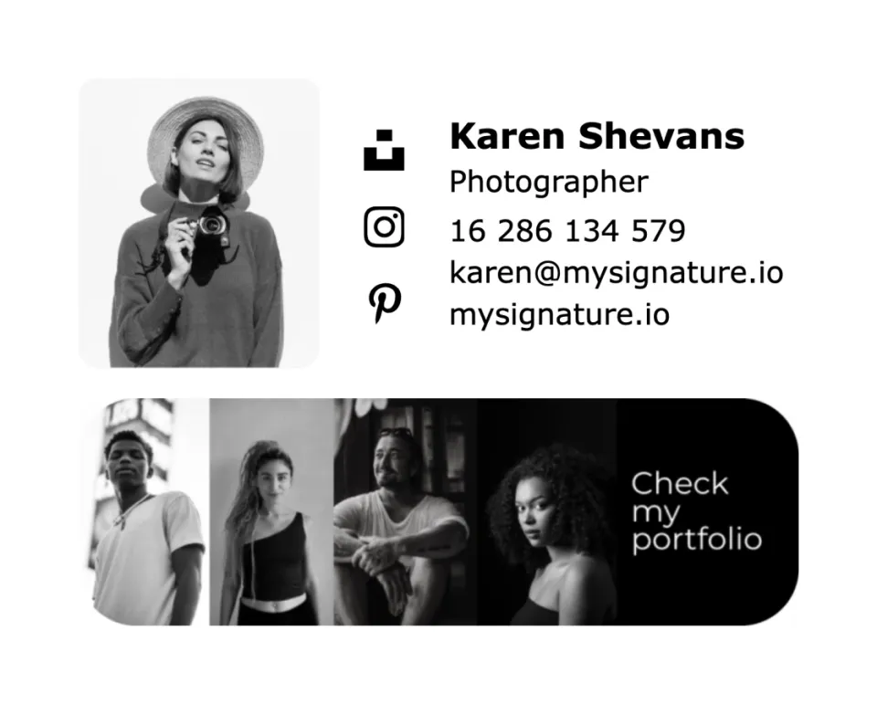 Assinatura de e-mail para fotógrafo